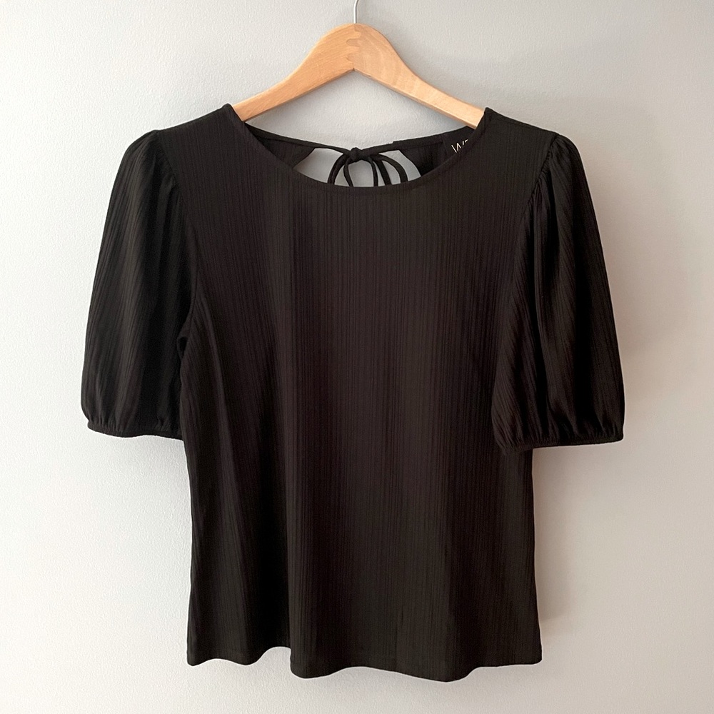 W5 Ribbed Short Sleeve Top - Black